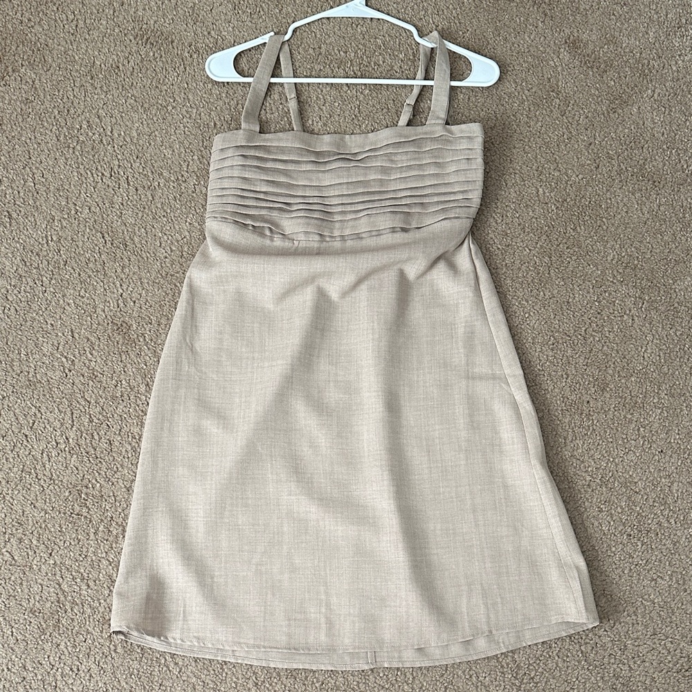 Elegant Tan Sleeveless Dress